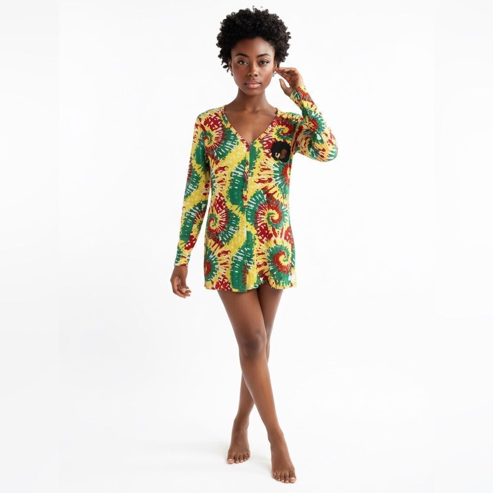 🛍️ Women's reggae blessed Onesie Jumpsuit 1 piece Bodysuit Romper Pajamas Med
